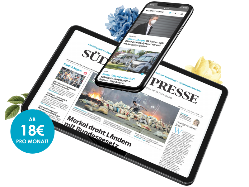 Digitale Zeitung mit Tablet